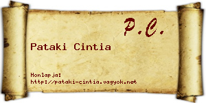 Pataki Cintia névjegykártya
